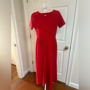 Beautiful Red dress, feels like polyester